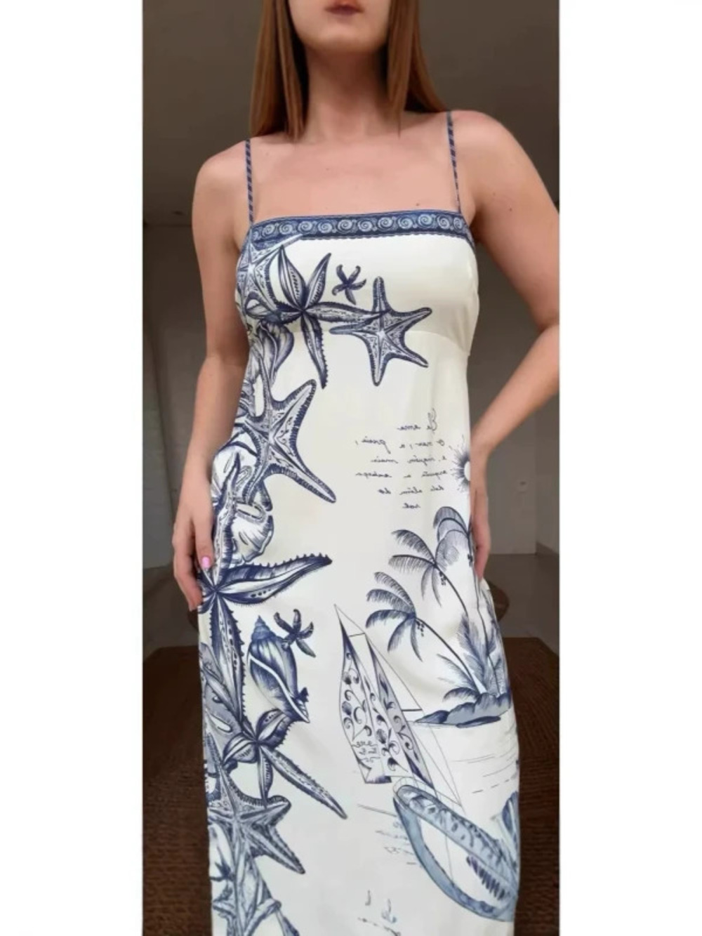 ZARA New Casual Fashion Printed Sleeveless Slit Patchwork Tie Dress